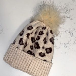 Cashmere Leopard Beanie
